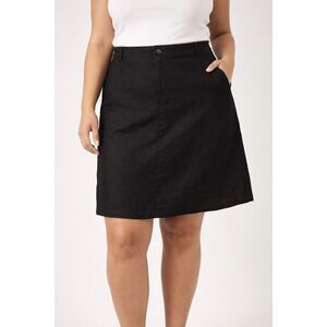 NWT NYDJ Marilyn A-Line Skirt Black Stretch Linen Blend Size 14 Lift Tuck Tech